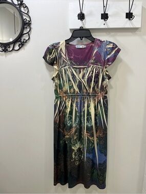 Unity World Wear Plum Floral Scroll Dress